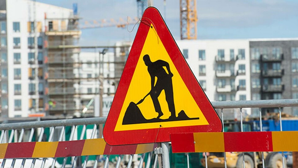 Arbetet stoppades under 15 minuter vid flera vägprojekt och arbetsplatser runt om i landet. Foto: TT-Bild