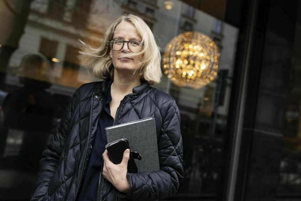 Amelie Berg på Svenskt Näringsliv framhåller att arbetsgivarorganisationen inte vill ha mer lagstiftning om trakasserier och sexuella trakasserier från kunder och brukare. Foto: Naina Helén Jåma/TT