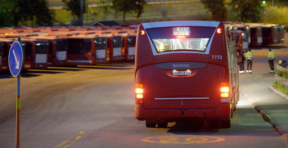 Två och en halv timmes körning, sedan ska bussförarna ha riktig paus. Foto: Johan Nilsson/TT