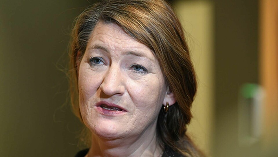 LO-ordföranden Susanna Gideonsson tycker att Arbtsmiljöverkets förslag ska kastas i papperskorgen. Foto: Fredrik Sandberg/TT