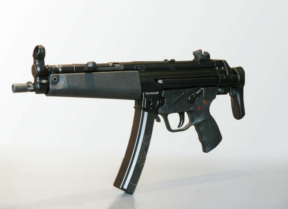Kulsprutepistolen Heckler & Koch MP5 har byggts om. Foto: Samuli Silvennoinen / Wikipedia