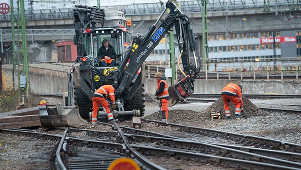 Banarbetare vid Tomteboda i Stockholm. Foto: TT-Bild Banarbetare vid Tomteboda i Stockholm. Foto: TT-Bild