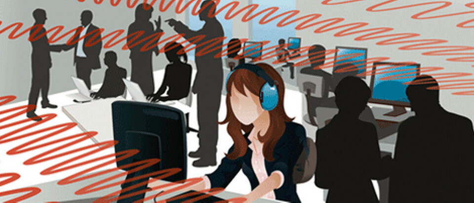 Oljud på kontor. Illustration: Jonas Askergren