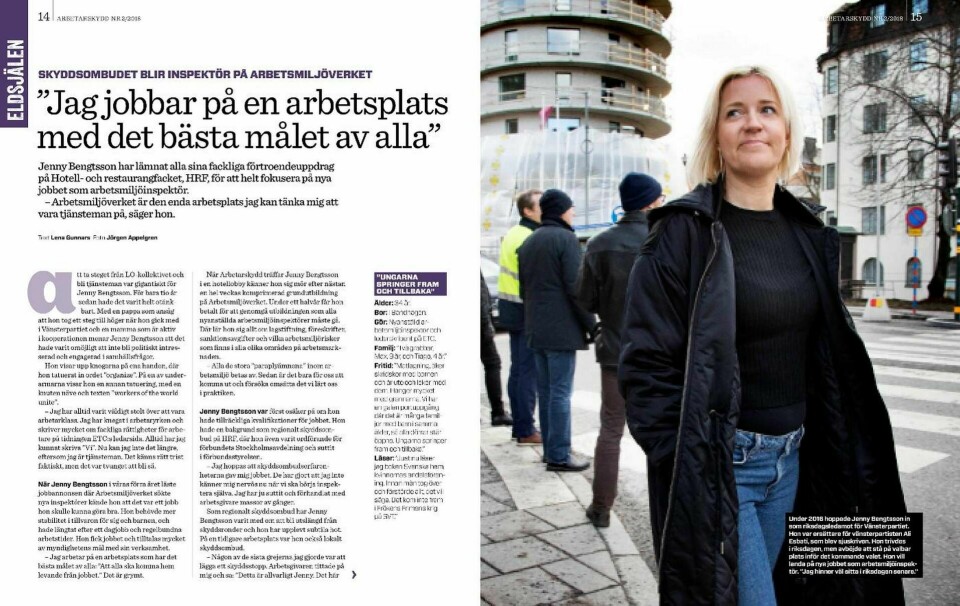 Läs en längre intervju med Jenny Bengtsson i Arbetarskydd 2/2018.