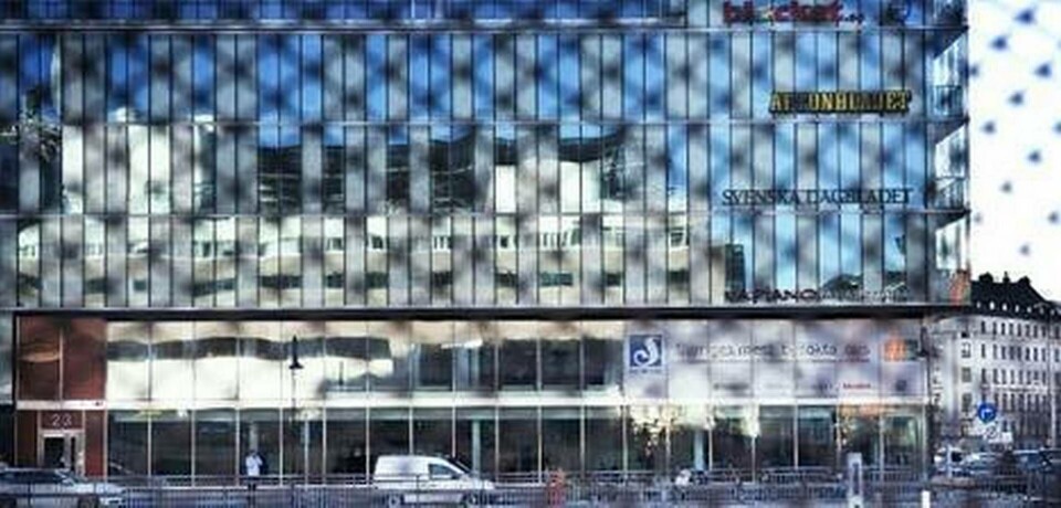 Schibstedhuset i centrala Stockholm, där Svenska Dagbladet och Aftonbladet huserar. Foto: Janne Næss