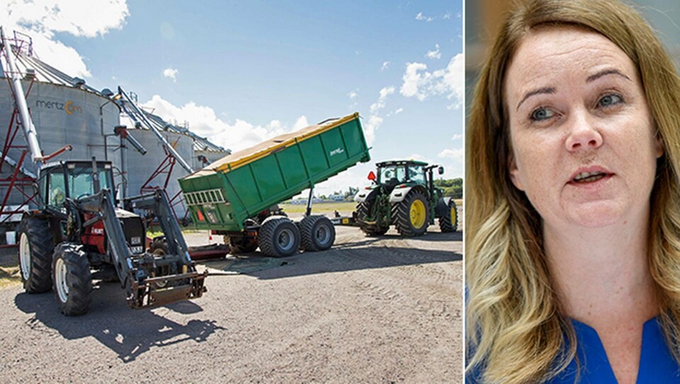 Landsbygsministern Jennie Nilsson bjuder in branschorganisationer, myndigheter och fackförbund till Näringsdepartementet för att diskutera vad parterna gemensamt kan göra för att få bukt med olyckorna i jordbruket, skogsbruket och fisket. Foto: TT-Bild